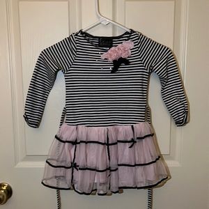 Kids cute striped dress, poofy skirt!